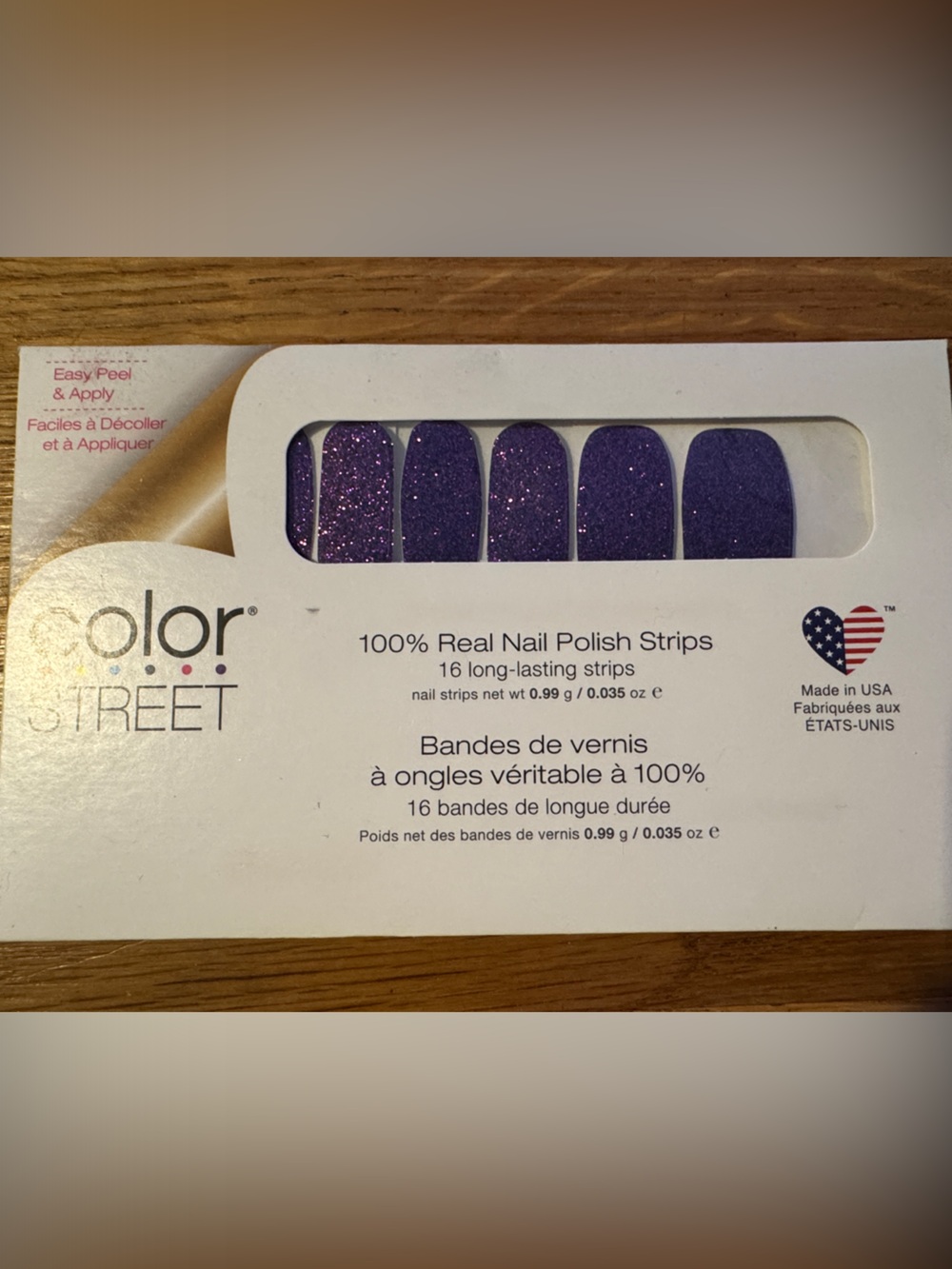 🐷🆕 Color Street Purple Glitter Nail Polish Strips Ibiza Nights